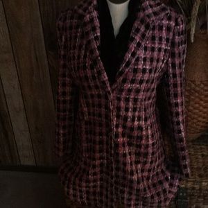 🎉🎉Pink and black plaid weave coat🎉🎉, Size 14